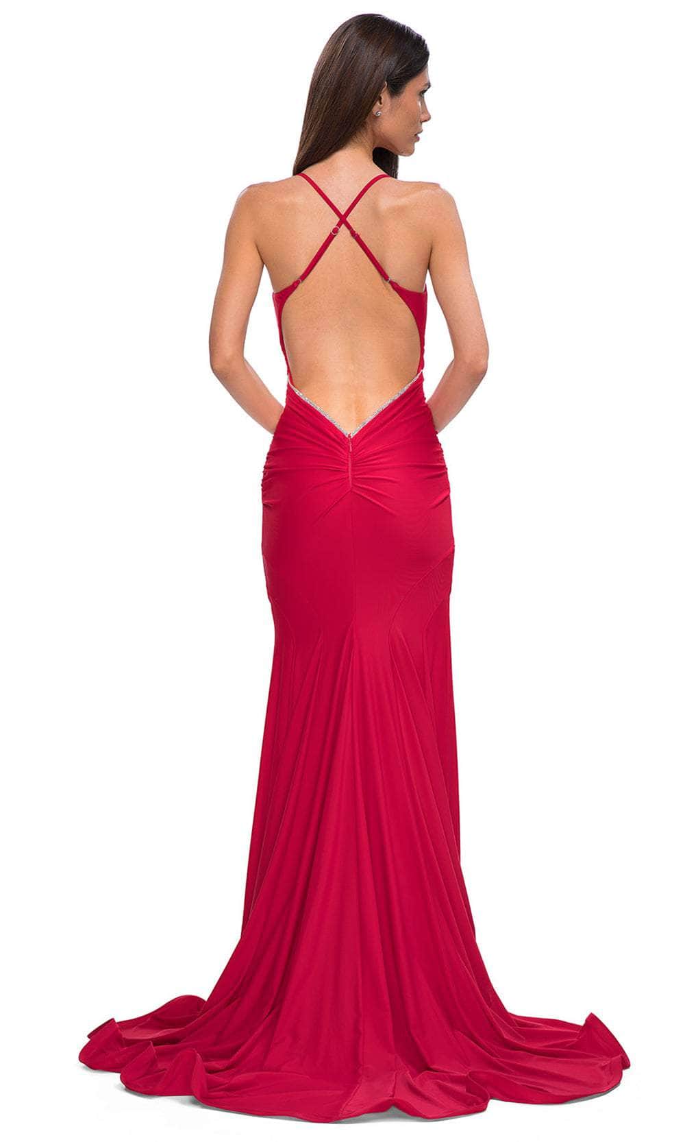 La Femme 32918 - Crisscross Back Mermaid Prom Gown