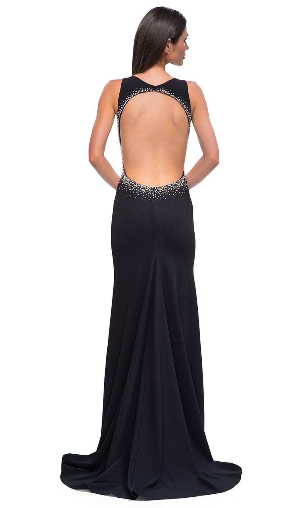 La Femme 32922 - Cutout Back Wide Straps Prom Gown