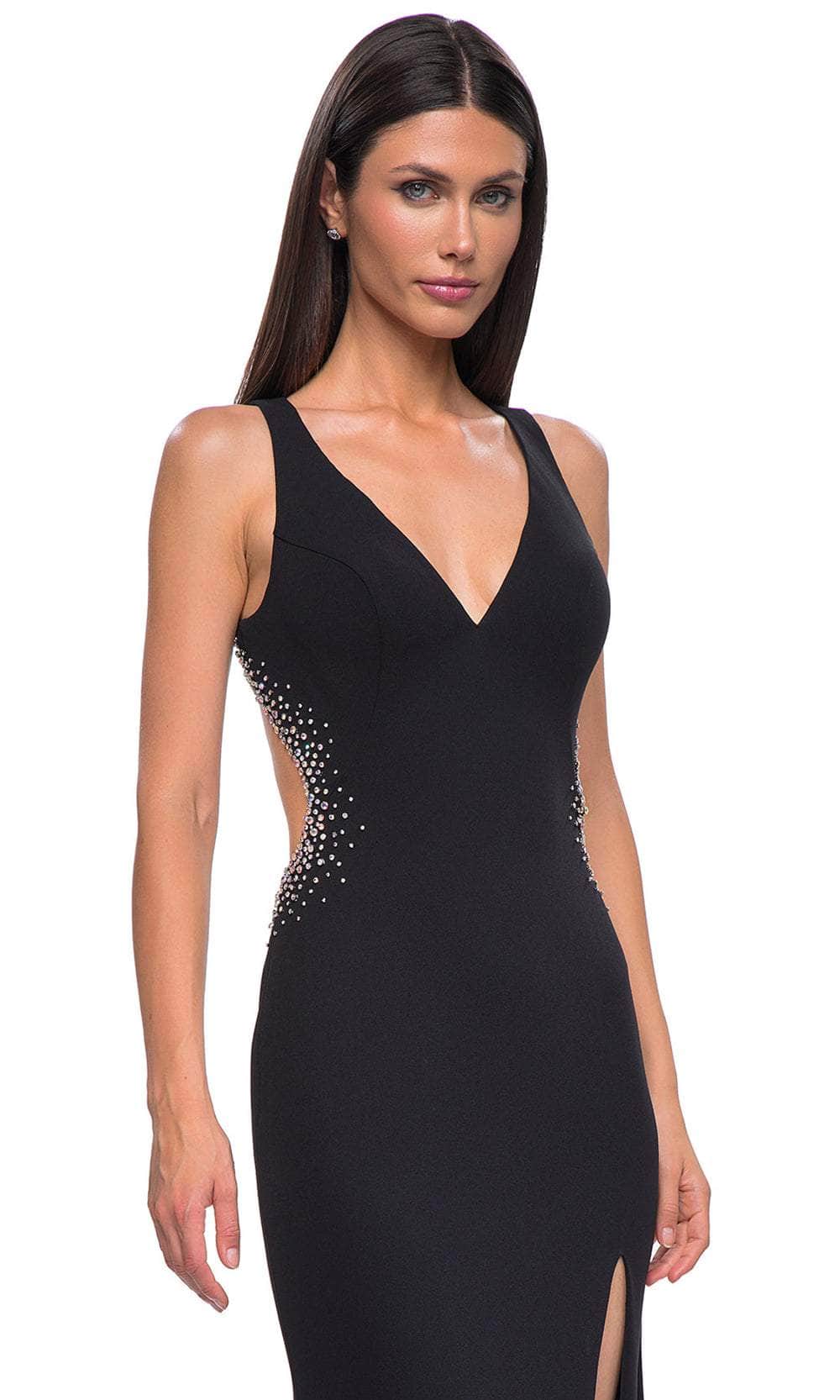 La Femme 32922 - Cutout Back Wide Straps Prom Gown