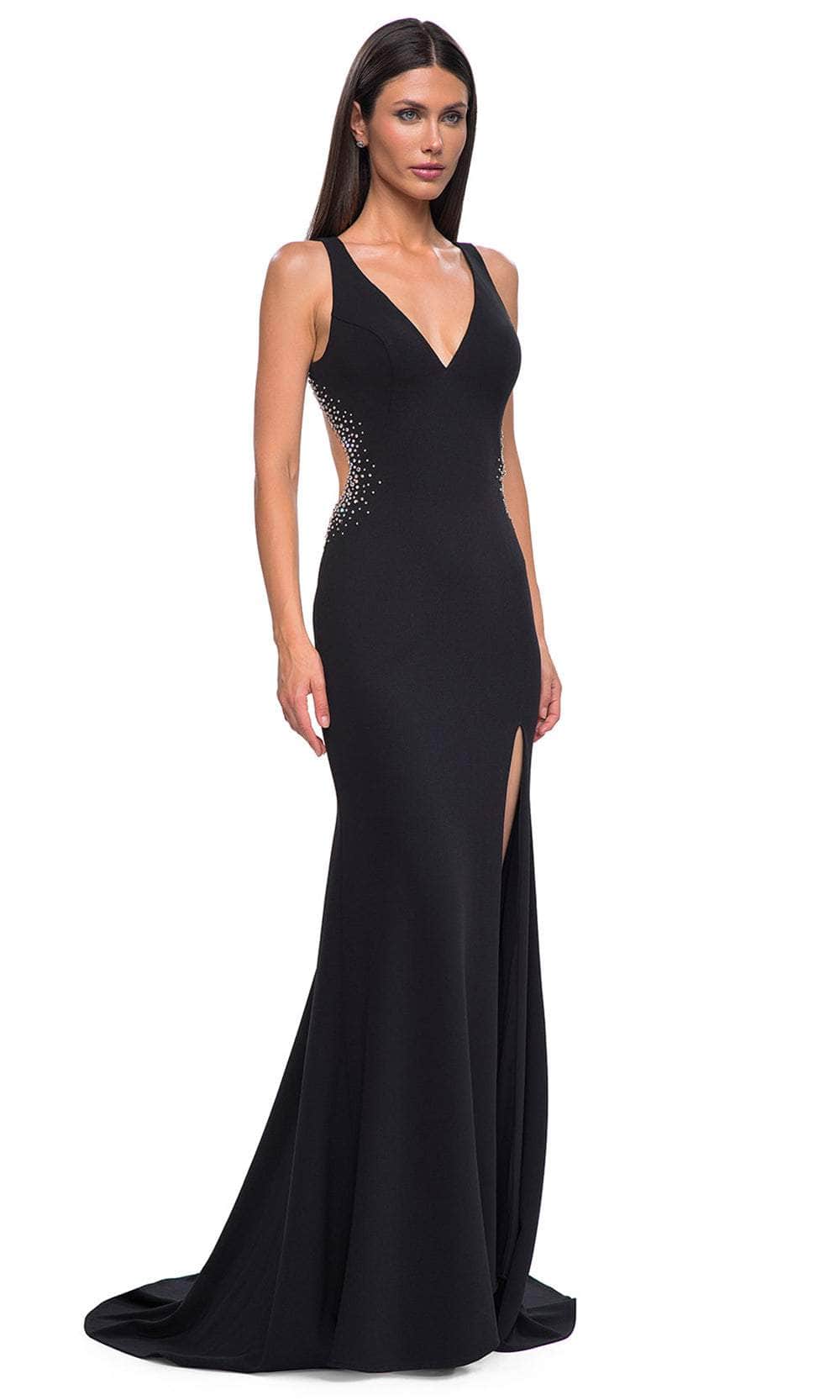 La Femme 32922 - Cutout Back Wide Straps Prom Gown