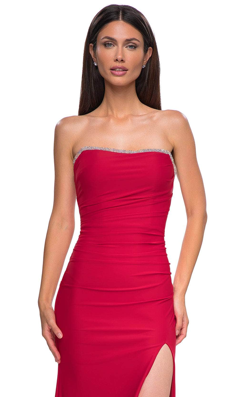 La Femme 32931 - Rhinestone Trim Strapless Prom Gown