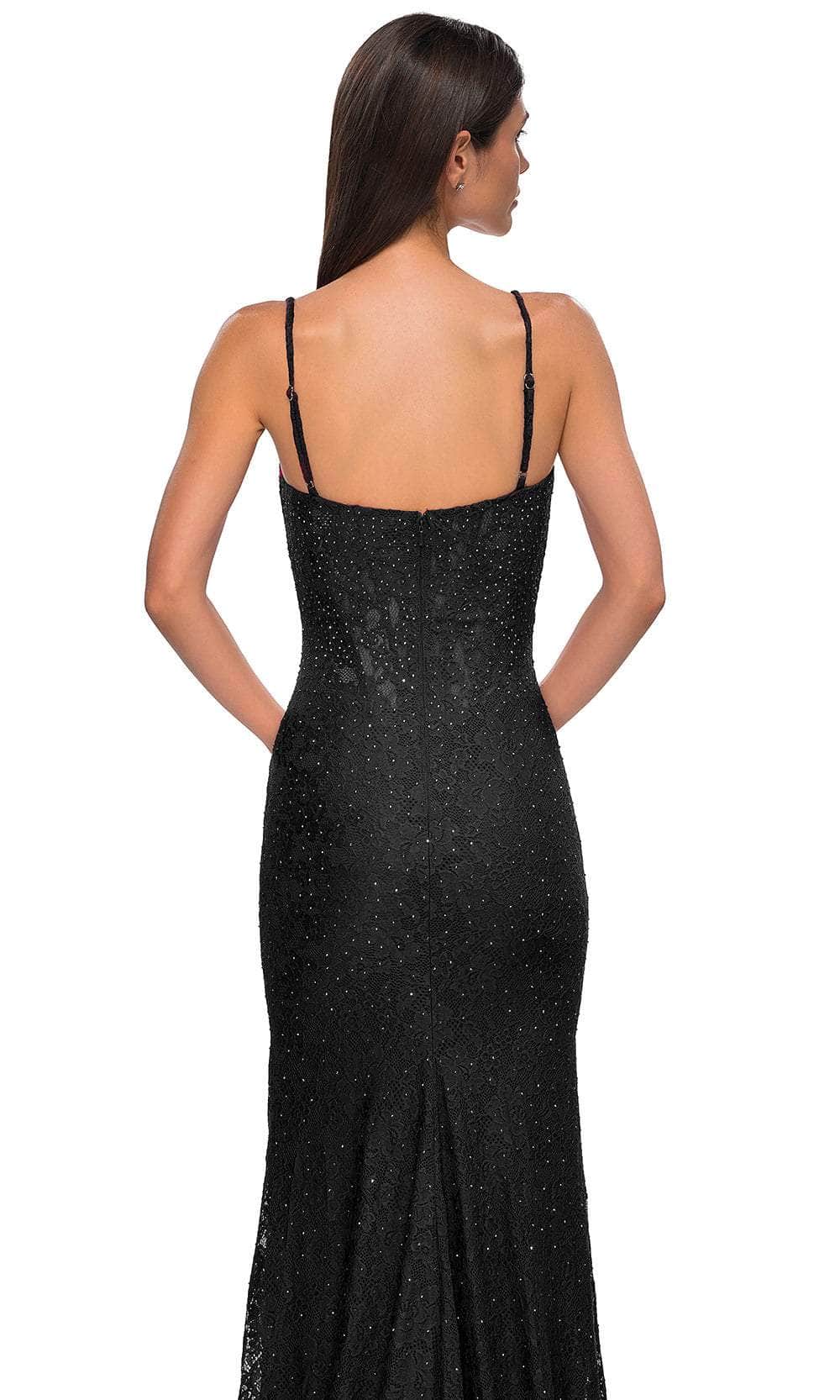 La Femme 32933 - Rhinestone-Embellished Lace Sleeveless Prom Gown