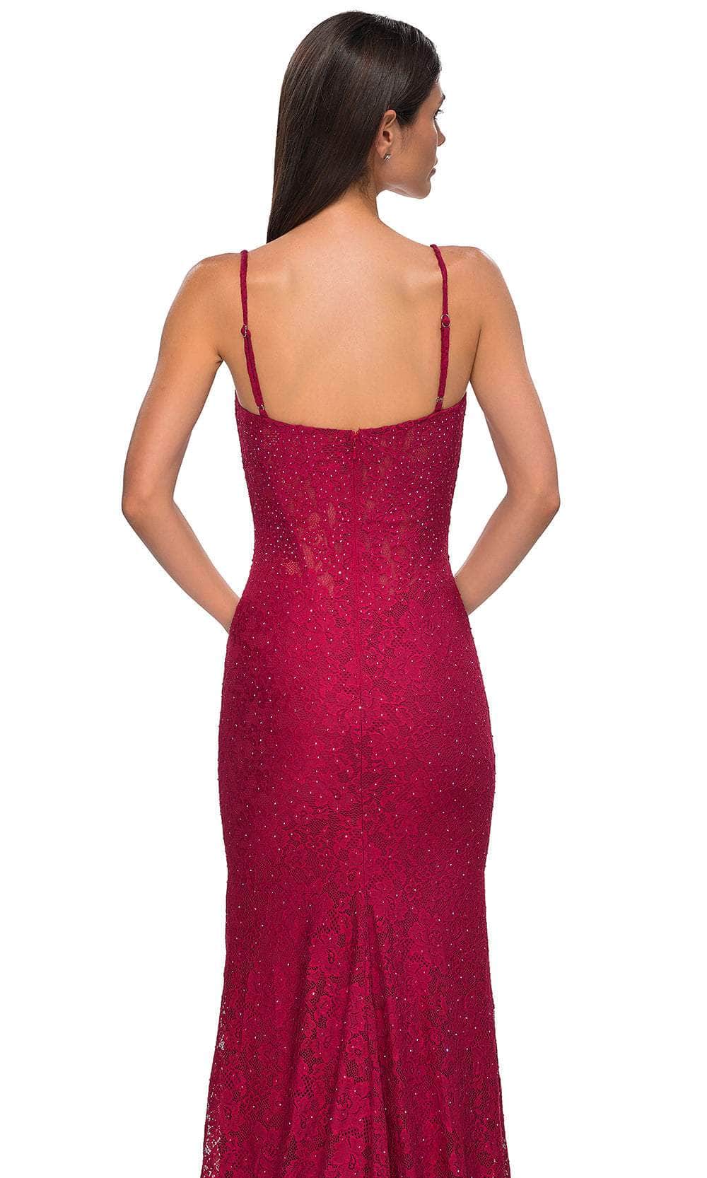 La Femme 32933 - Rhinestone-Embellished Lace Sleeveless Prom Gown