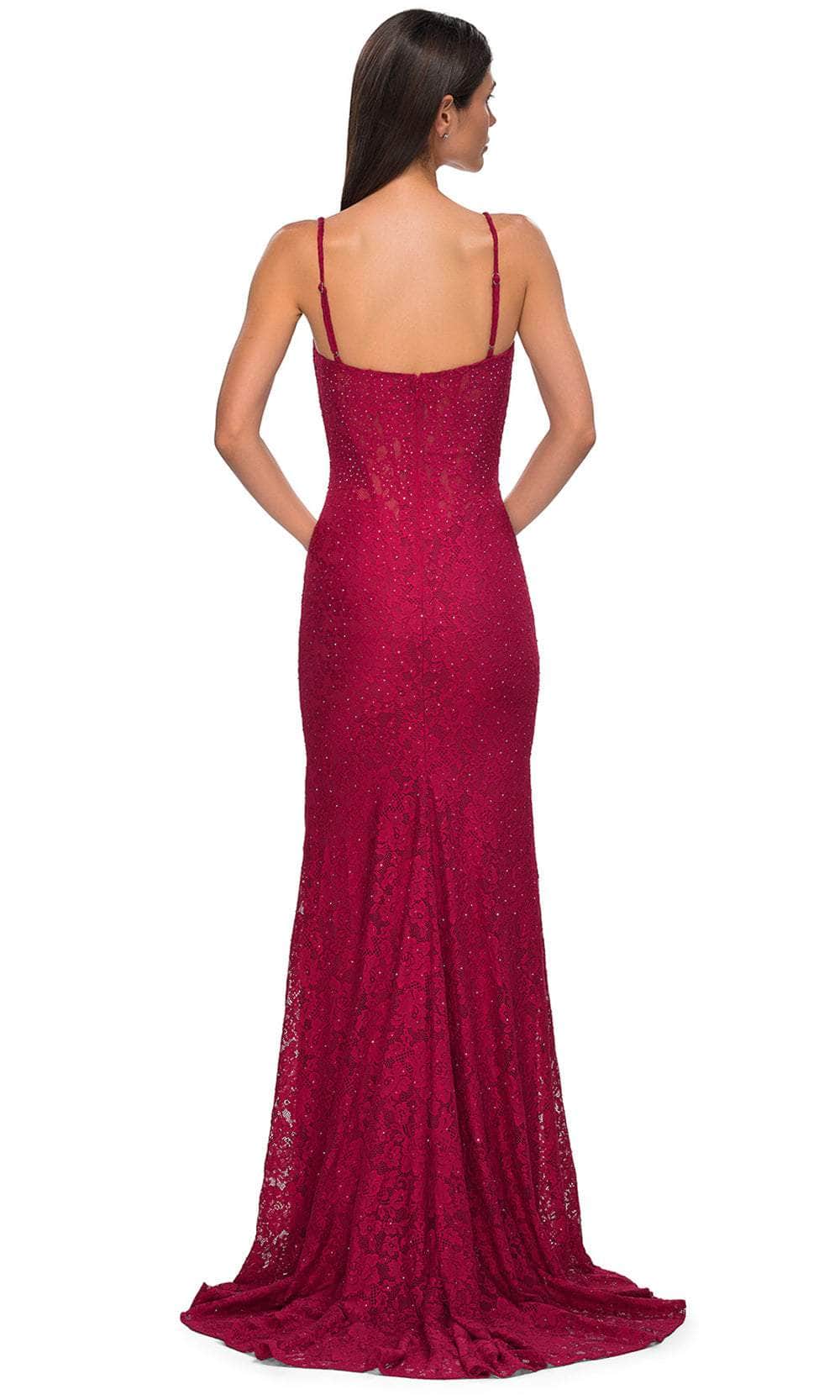 La Femme 32933 - Rhinestone-Embellished Lace Sleeveless Prom Gown