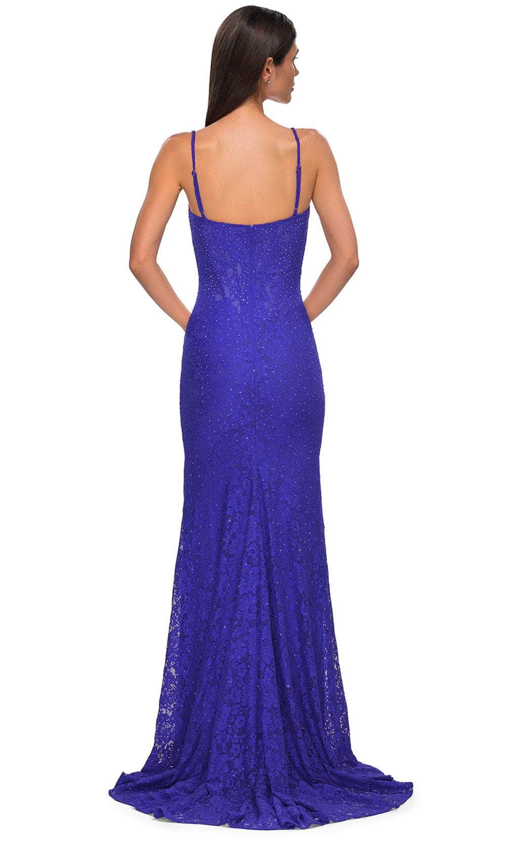La Femme 32933 - Rhinestone-Embellished Lace Sleeveless Prom Gown