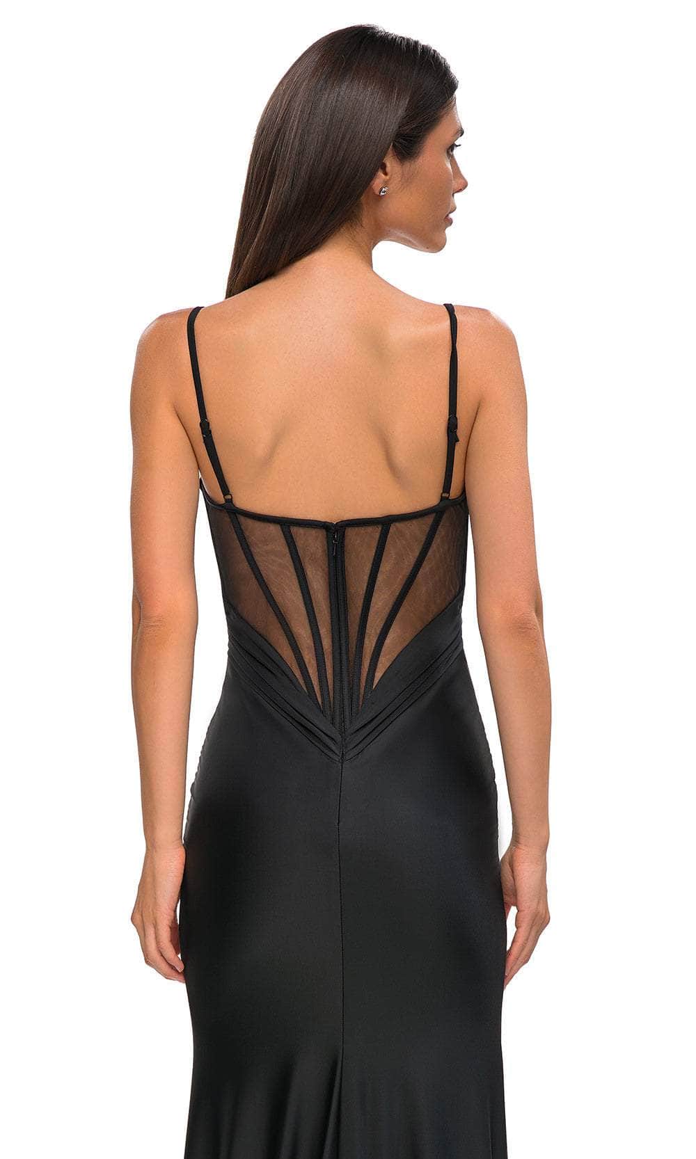 La Femme 32938 - Plunging V-Neck Ruched Top Prom Gown