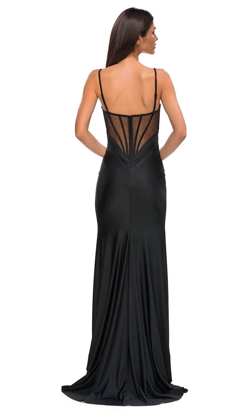 La Femme 32938 - Plunging V-Neck Ruched Top Prom Gown