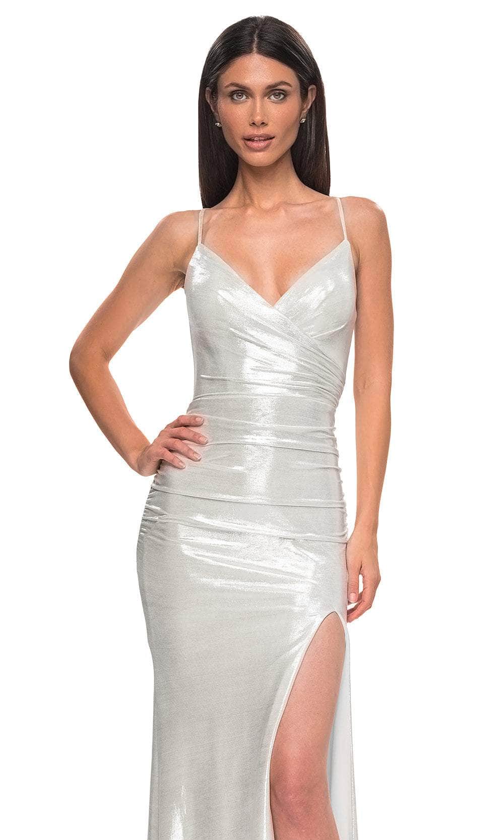 La Femme 32945 - Sleeveless Ruched Detailed Prom Gown