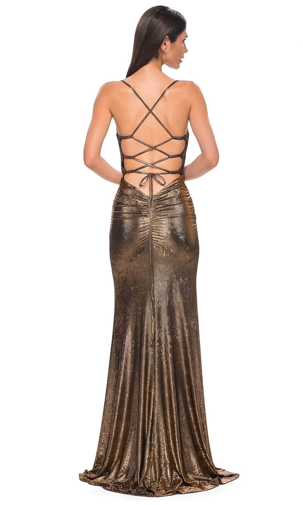 La Femme 32945 - Sleeveless Ruched Detailed Prom Gown