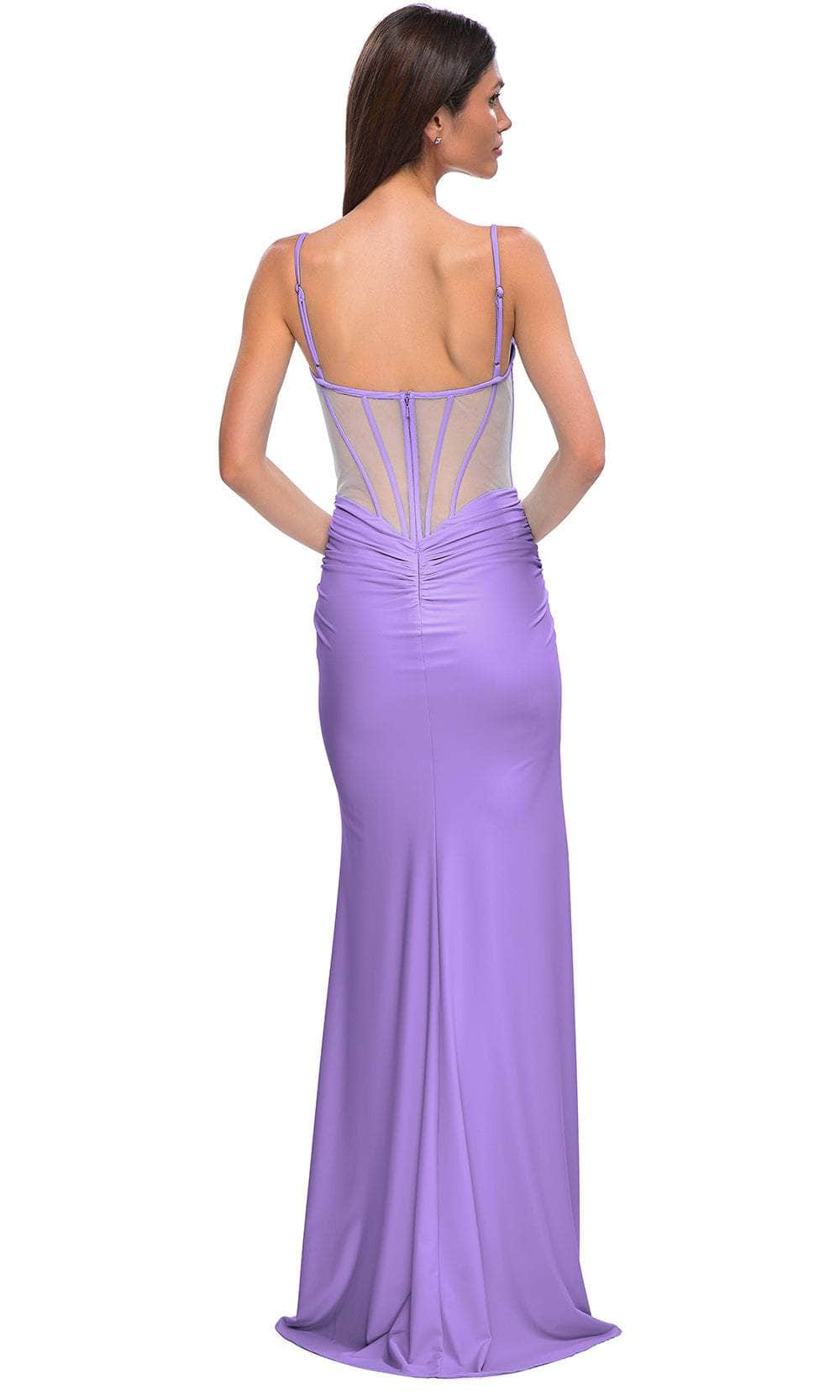 La Femme 32962 - Sheer Back Sleeveless Jersey Prom Gown