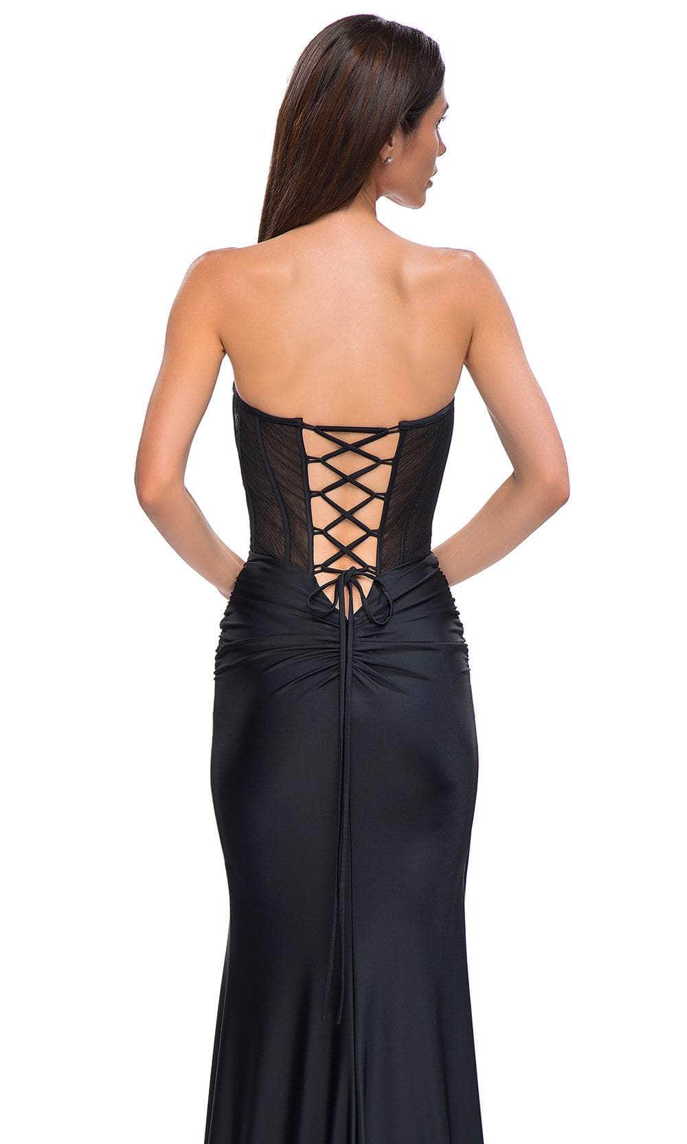 La Femme 32971 - Illusion Corset Strapless Sweetheart Prom Gown