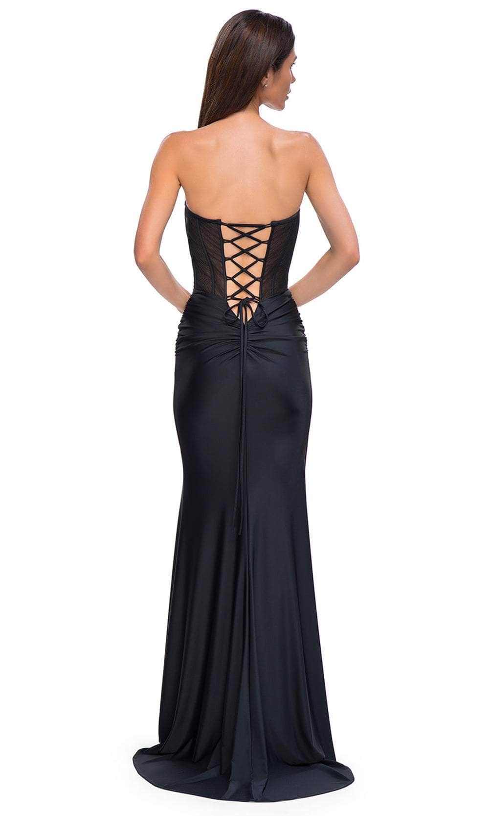 La Femme 32971 - Illusion Corset Strapless Sweetheart Prom Gown