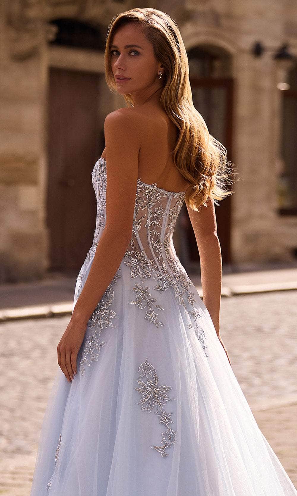 La Femme 33028 - Semi-Sweetheart Rhinestone Encrusted Prom Gown