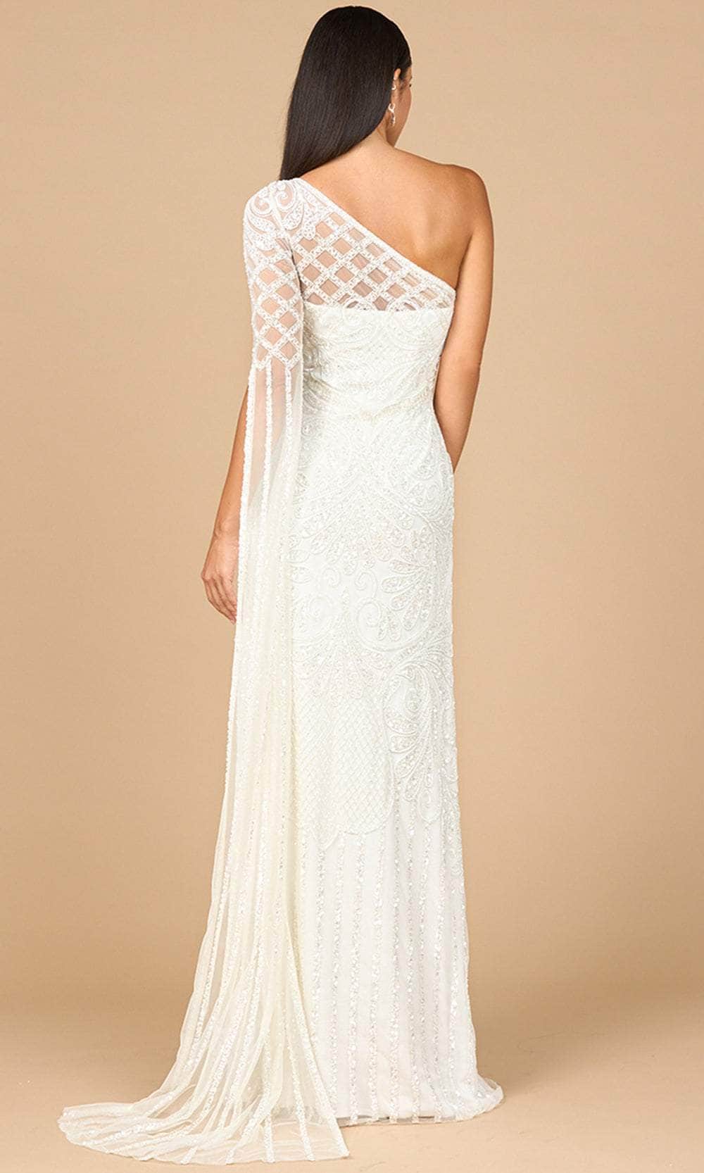 Lara Dresses 51197 - Asymmetric Sheath Gown with Sheer Cape