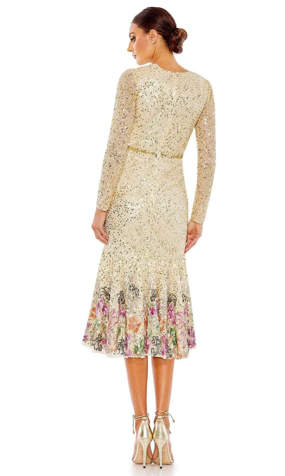 Mac Duggal A5589 - Long Sleeve Sequined Cocktail Dress