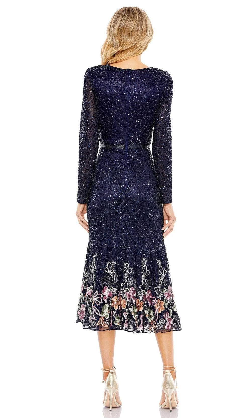 Mac Duggal A5589 - Long Sleeve Sequined Cocktail Dress