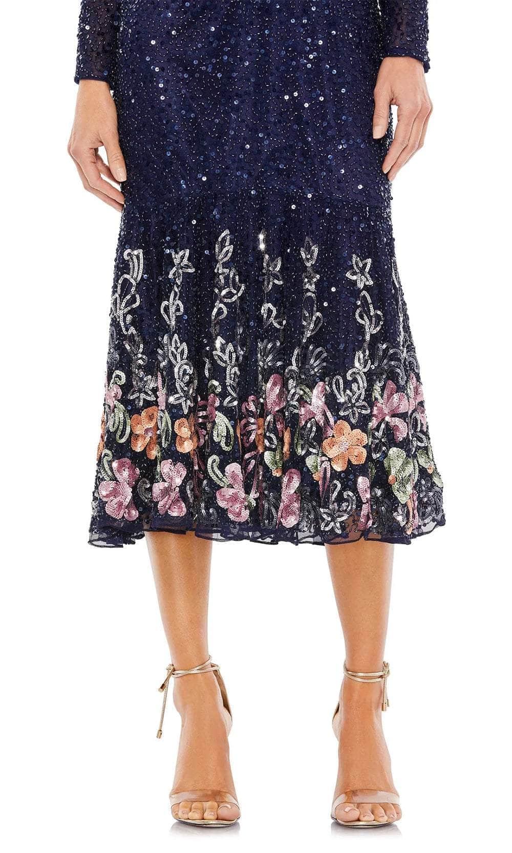 Mac Duggal A5589 - Long Sleeve Sequined Cocktail Dress