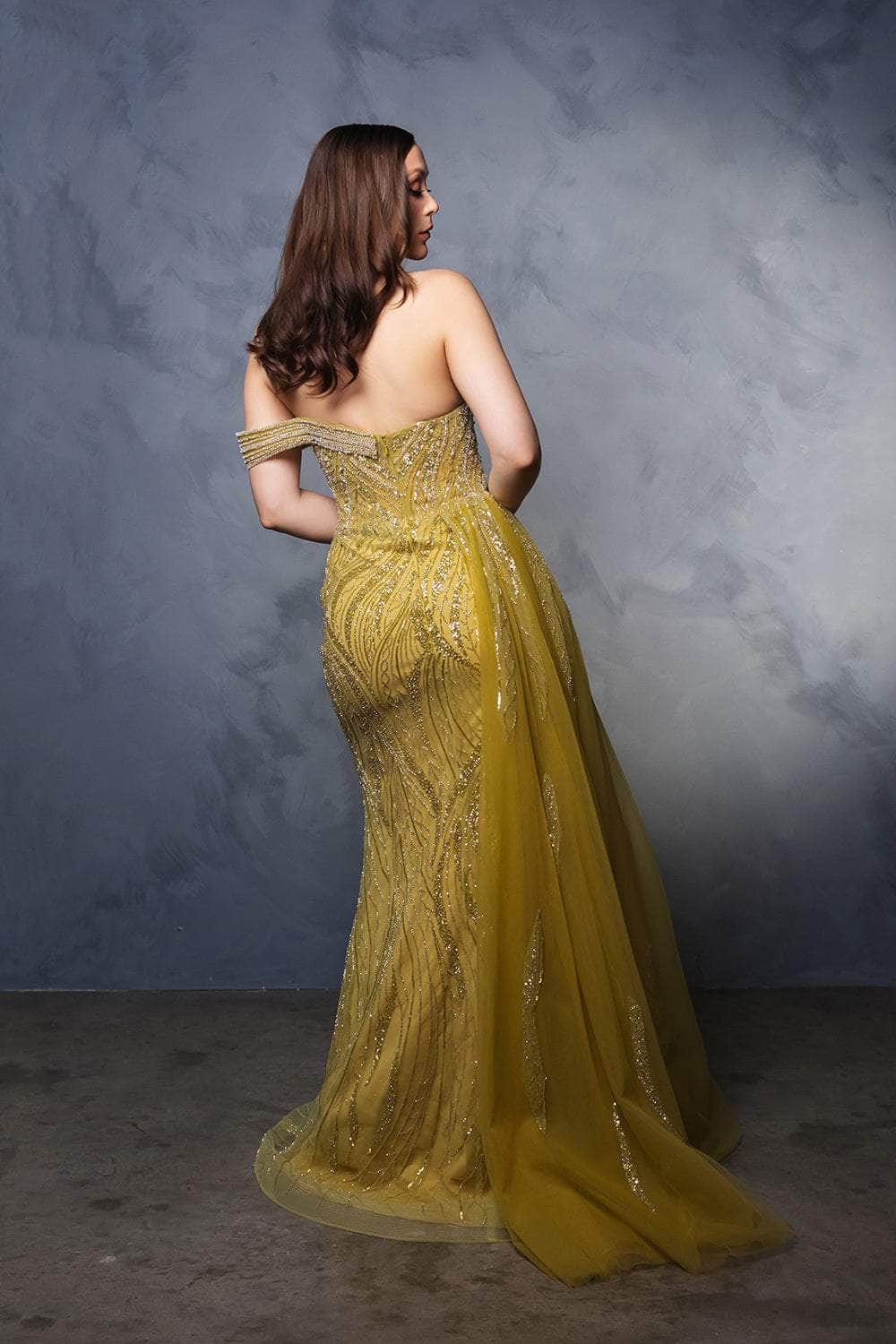 May Queen RQ8178B - Sweetheart Beaded Dress with Feather Accent