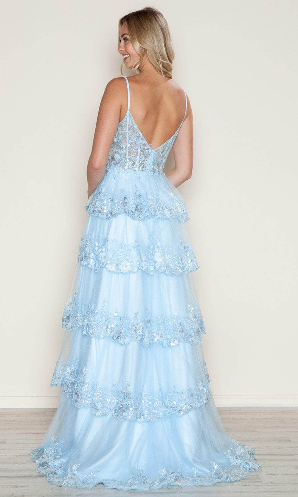 Poly USA 9548 - Sequin Mesh Lace Sweetheart Neckline Prom Gown
