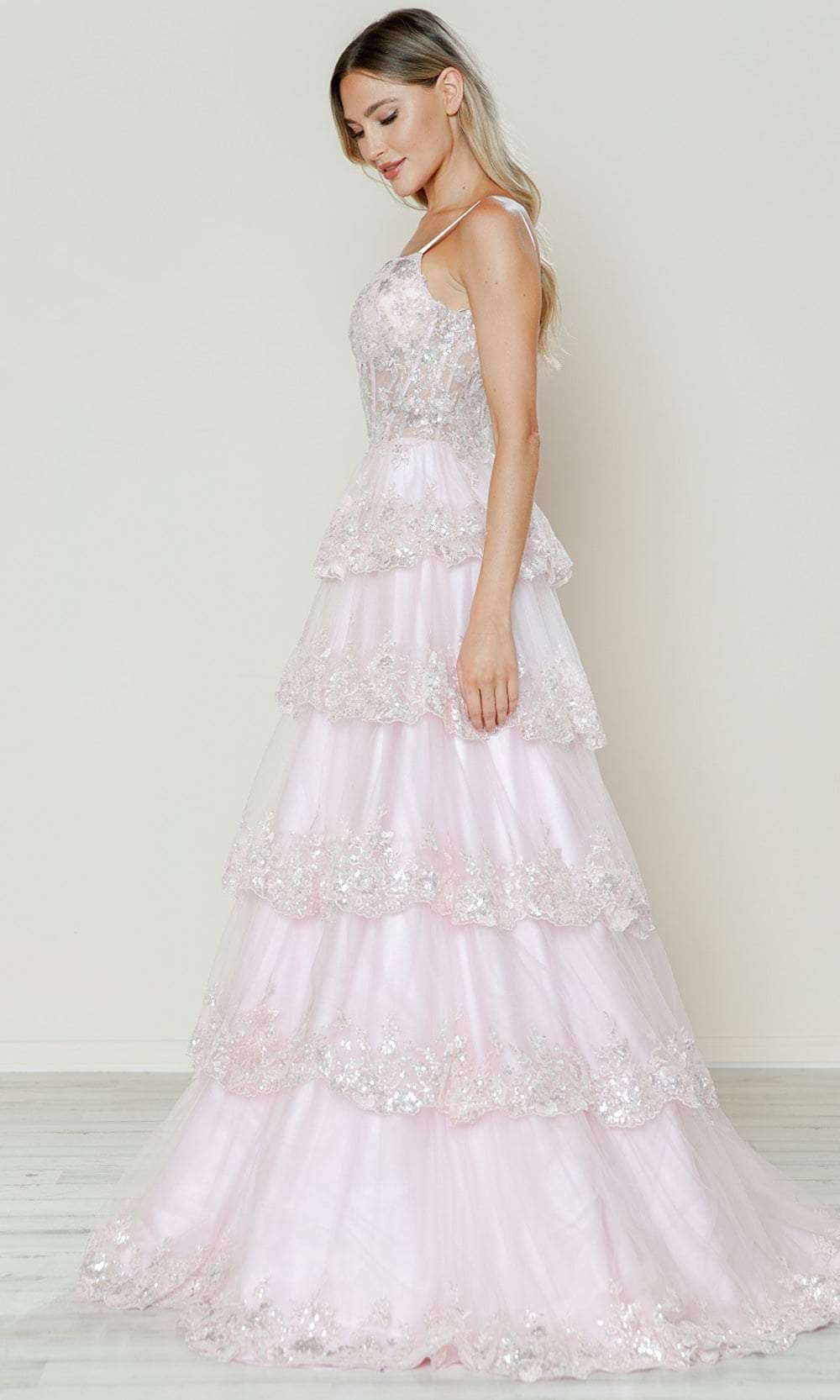 Poly USA 9548 - Sequin Mesh Lace Sweetheart Neckline Prom Gown
