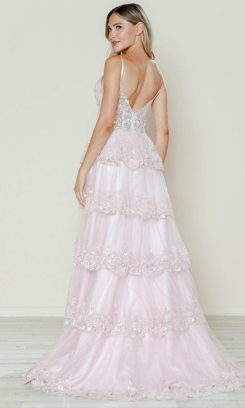 Poly USA 9548 - Sequin Mesh Lace Sweetheart Neckline Prom Gown
