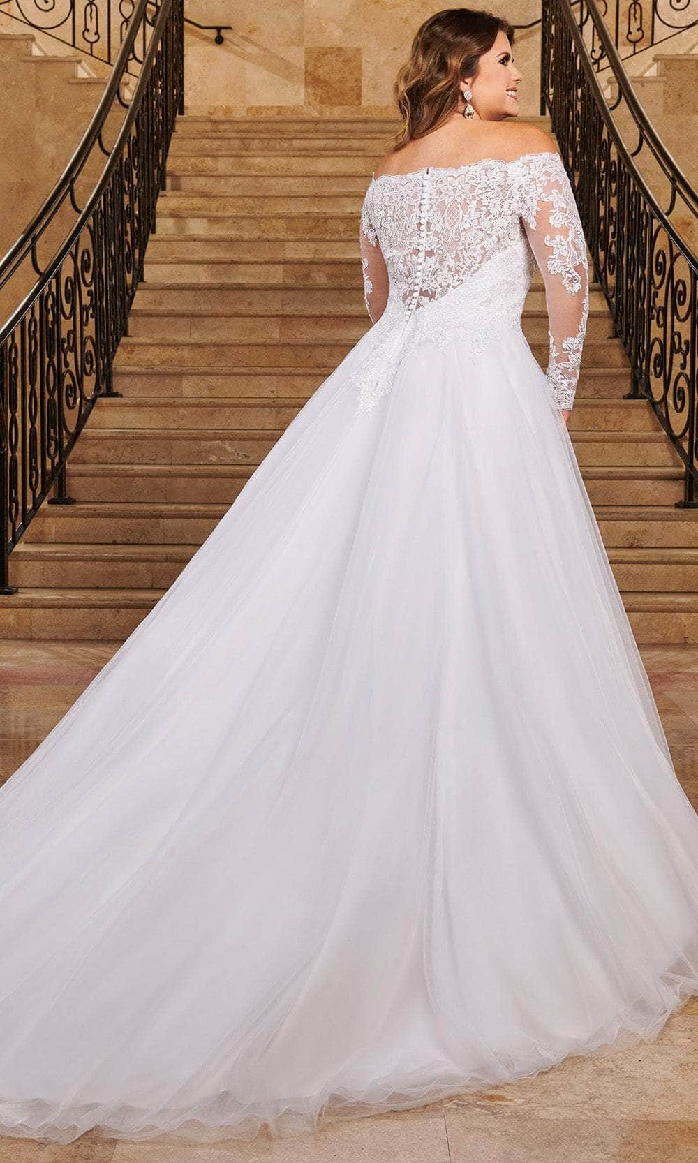 Rachel Allan MB2070 - Off-the-Shoulder Lace A-line Gown