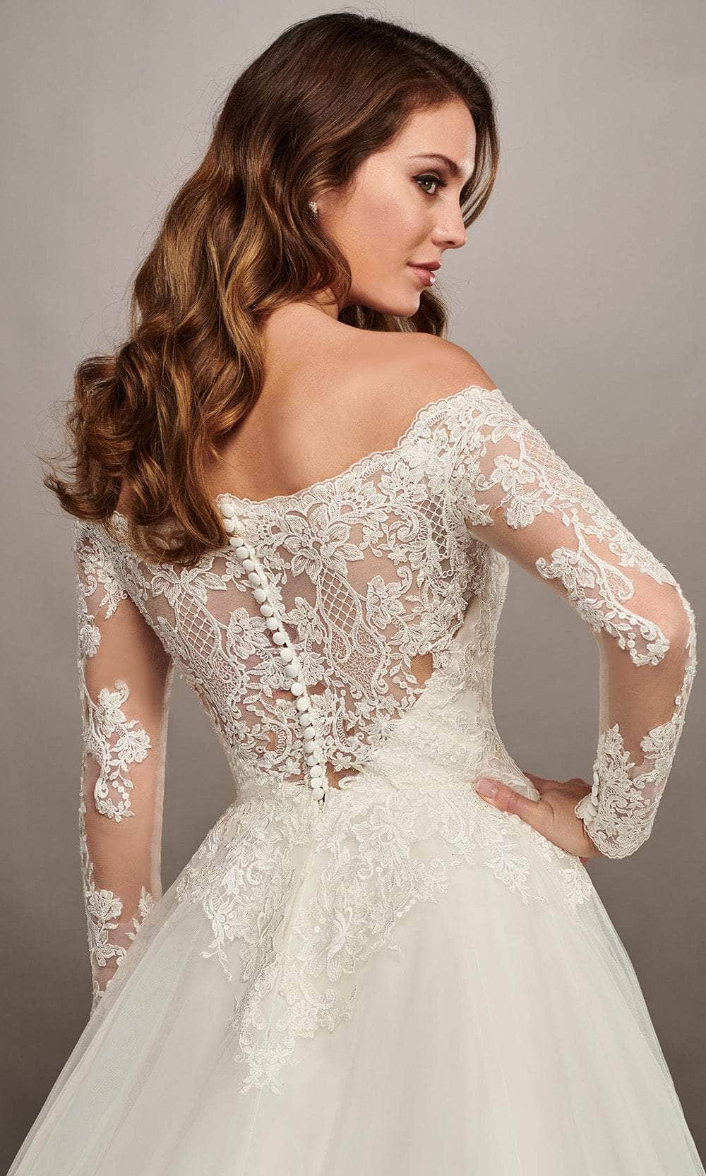 Rachel Allan MB2070 - Off-the-Shoulder Lace A-line Gown