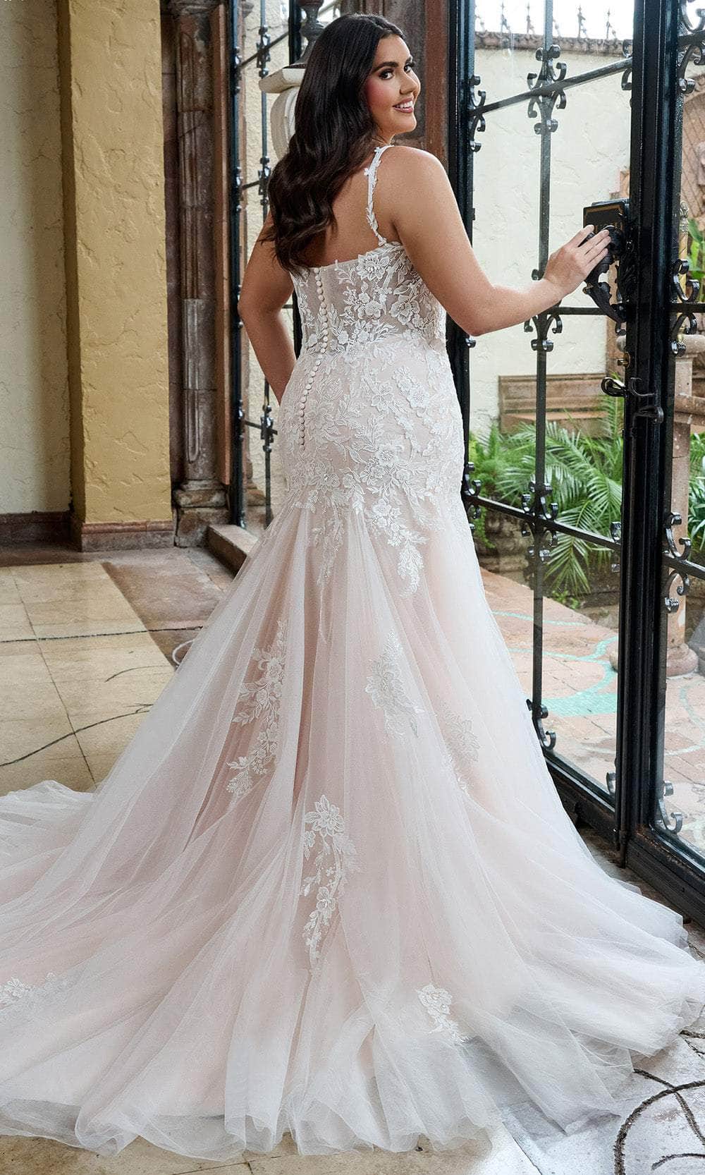 Rachel Allan RB2206 - Beaded Lace Mermaid Wedding Gown