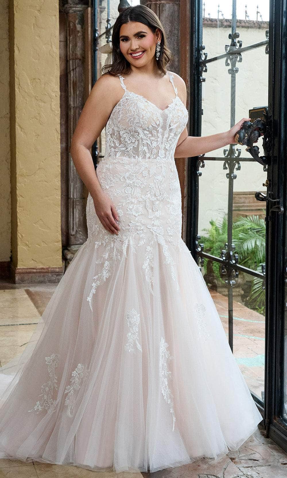 Rachel Allan RB2206 - Beaded Lace Mermaid Wedding Gown