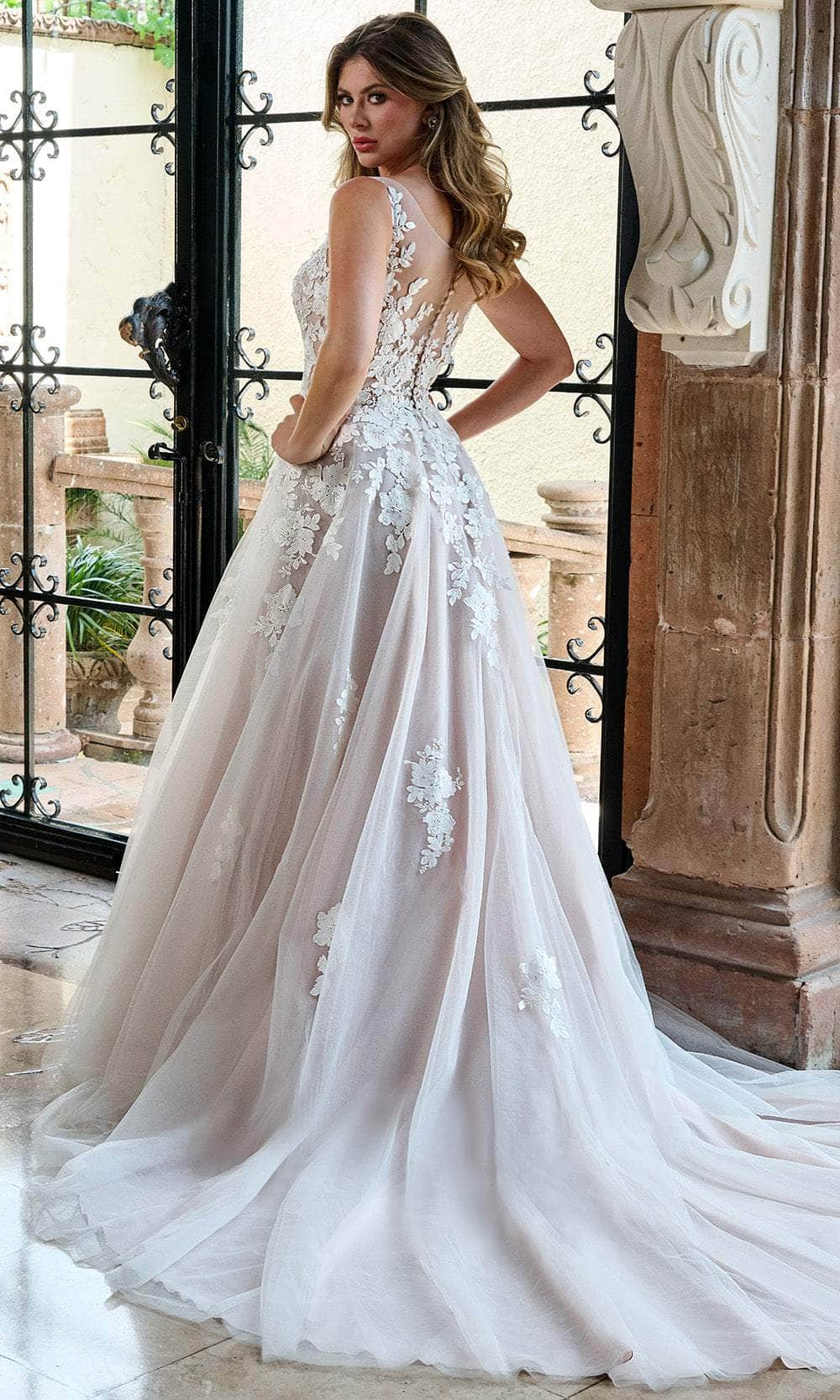 Rachel Allan RB2210 - Floral Lace Applique Wedding Ballgown