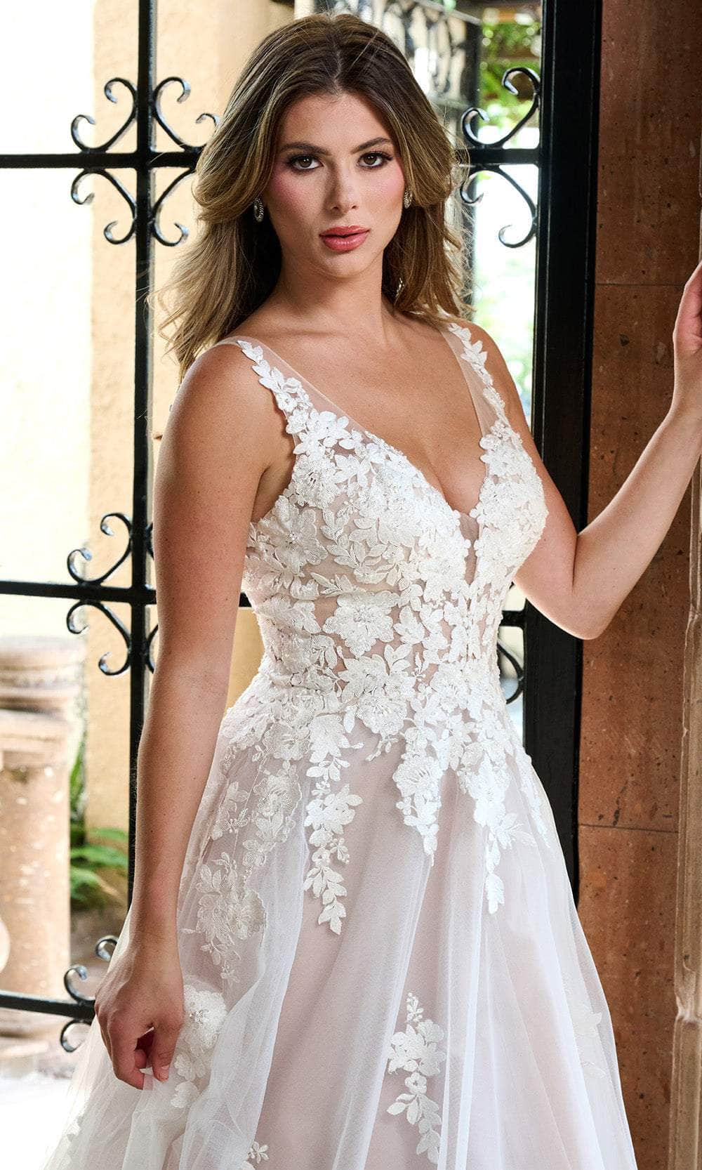 Rachel Allan RB2210 - Floral Lace Applique Wedding Ballgown