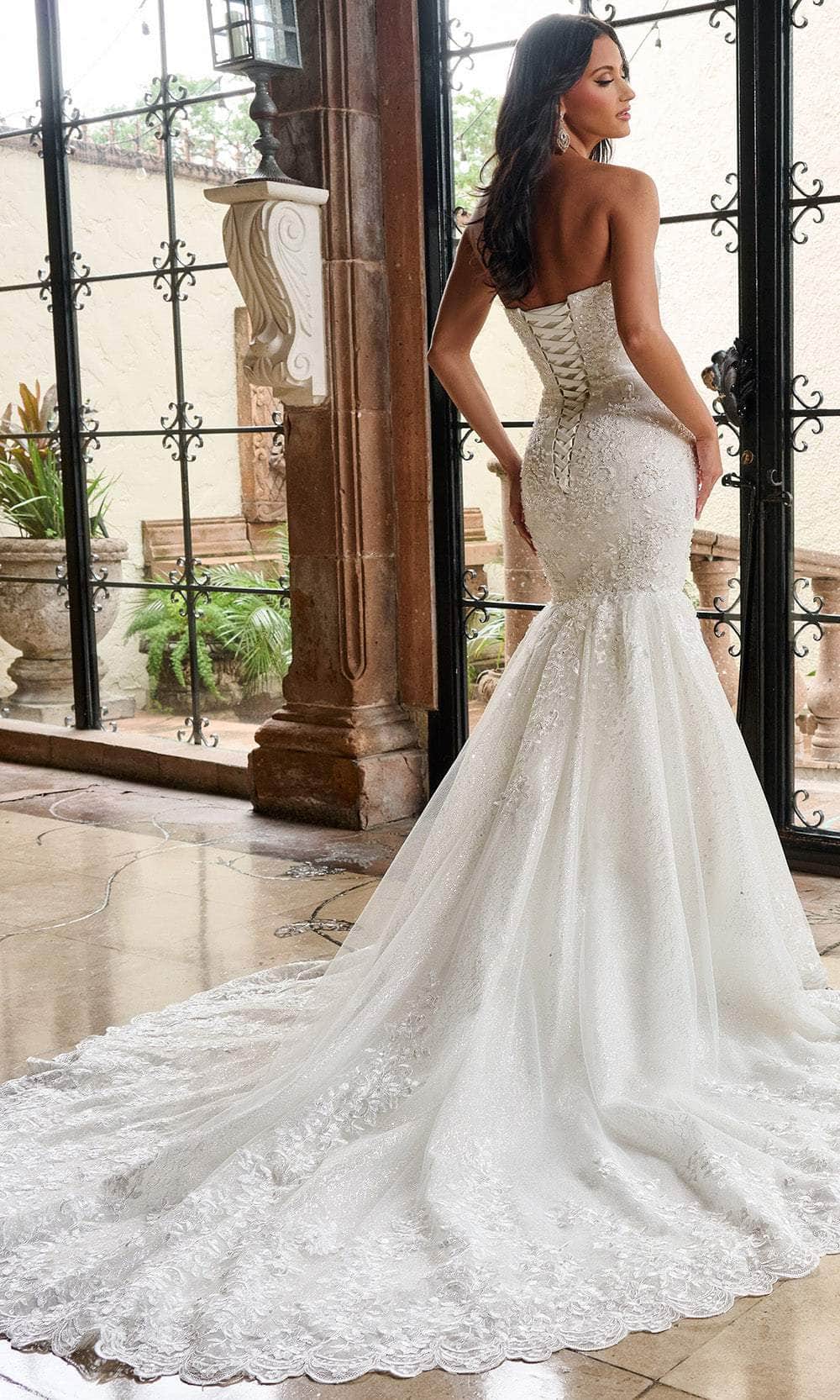 Rachel Allan RB4200 - Beaded Lace Mermaid Wedding Gown