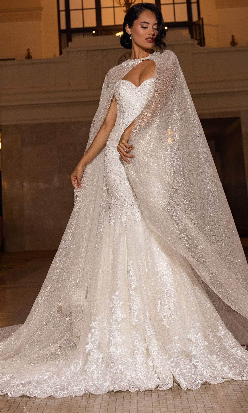 Rachel Allan RB4200 - Beaded Lace Mermaid Wedding Gown
