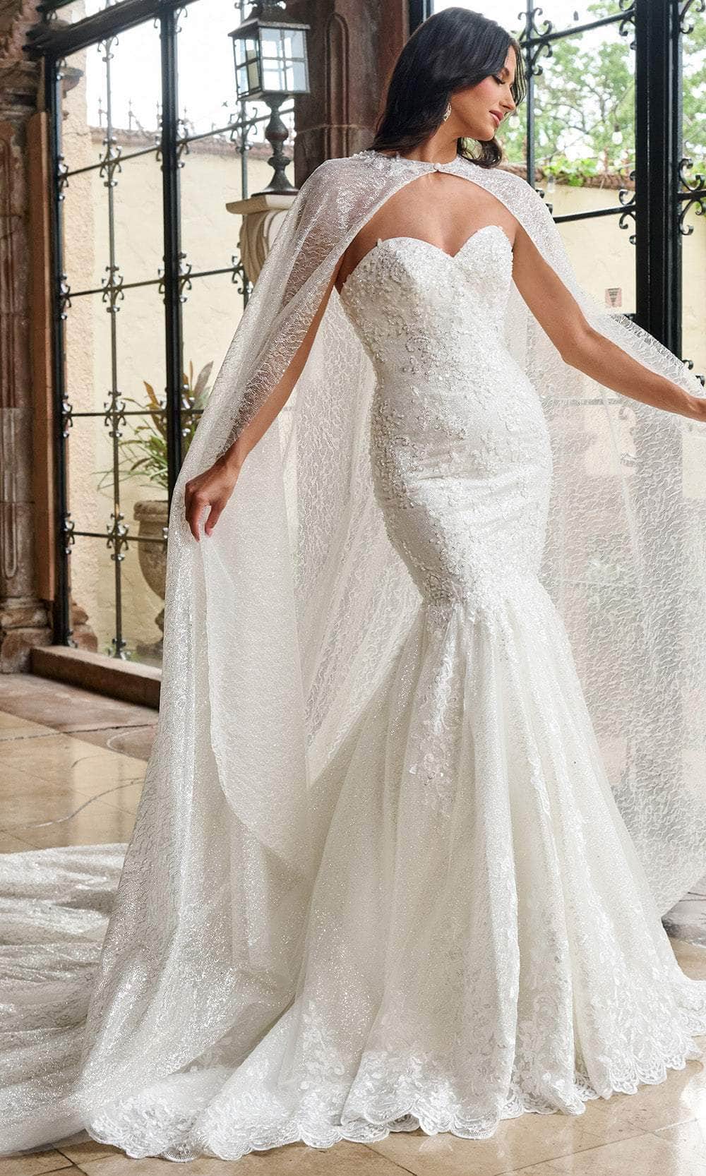 Rachel Allan RB4200 - Beaded Lace Mermaid Wedding Gown