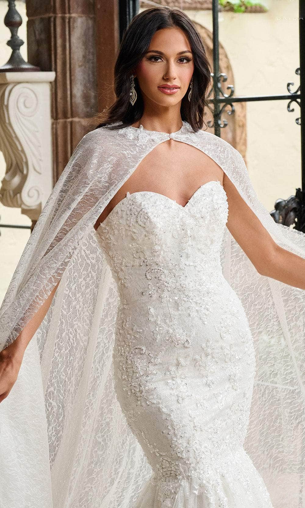 Rachel Allan RB4200 - Beaded Lace Mermaid Wedding Gown