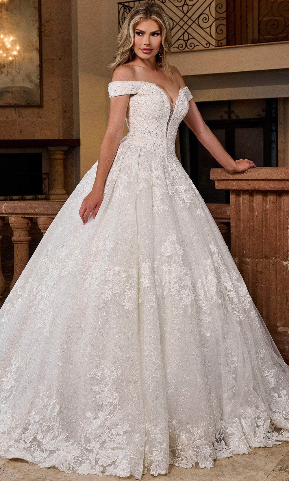 Rachel Allan RB4201 - Royal Off-Shoulder Lace Ballgown