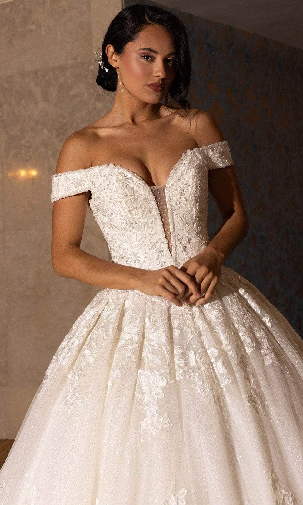 Rachel Allan RB4201 - Royal Off-Shoulder Lace Ballgown