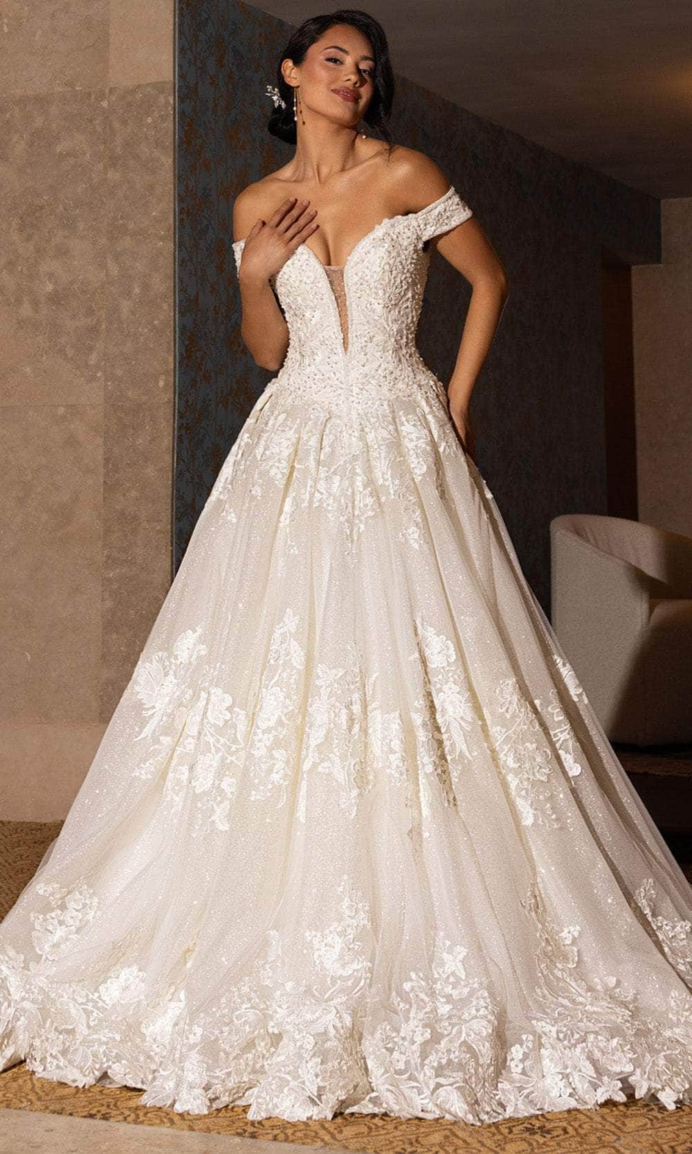 Rachel Allan RB4201 - Royal Off-Shoulder Lace Ballgown