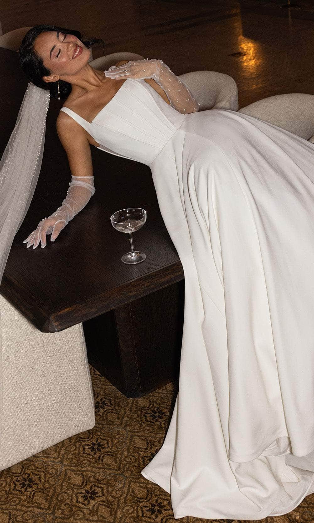 Rachel Allan RB4209 - Classic Crepe A-Line Wedding Gown