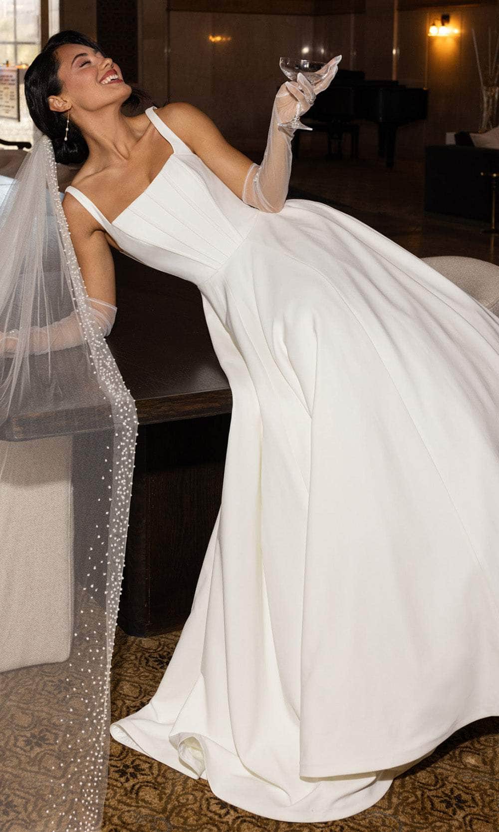 Rachel Allan RB4209 - Classic Crepe A-Line Wedding Gown