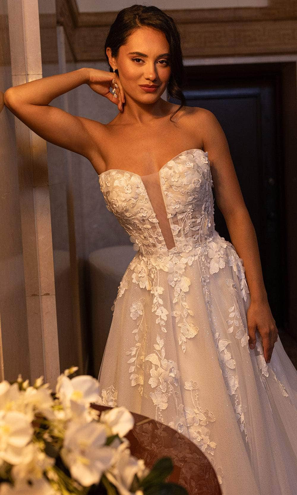 Rachel Allan RB5084 - Floral Sweetheart Wedding Gown