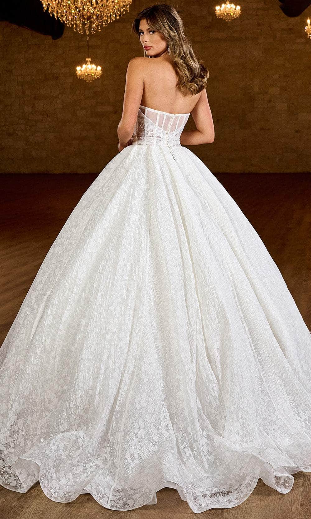 Rachel Allan RB6150 - V-Neck Floral Print A-Line Gown