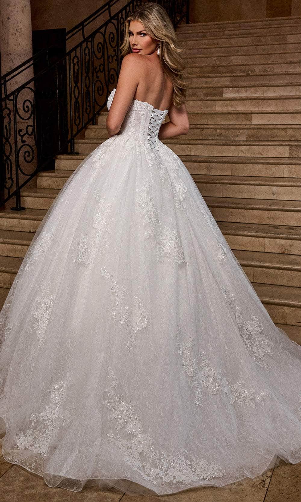 Rachel Allan RB6163 - Sweetheart Lace Ballgown with Detachable Sleeves