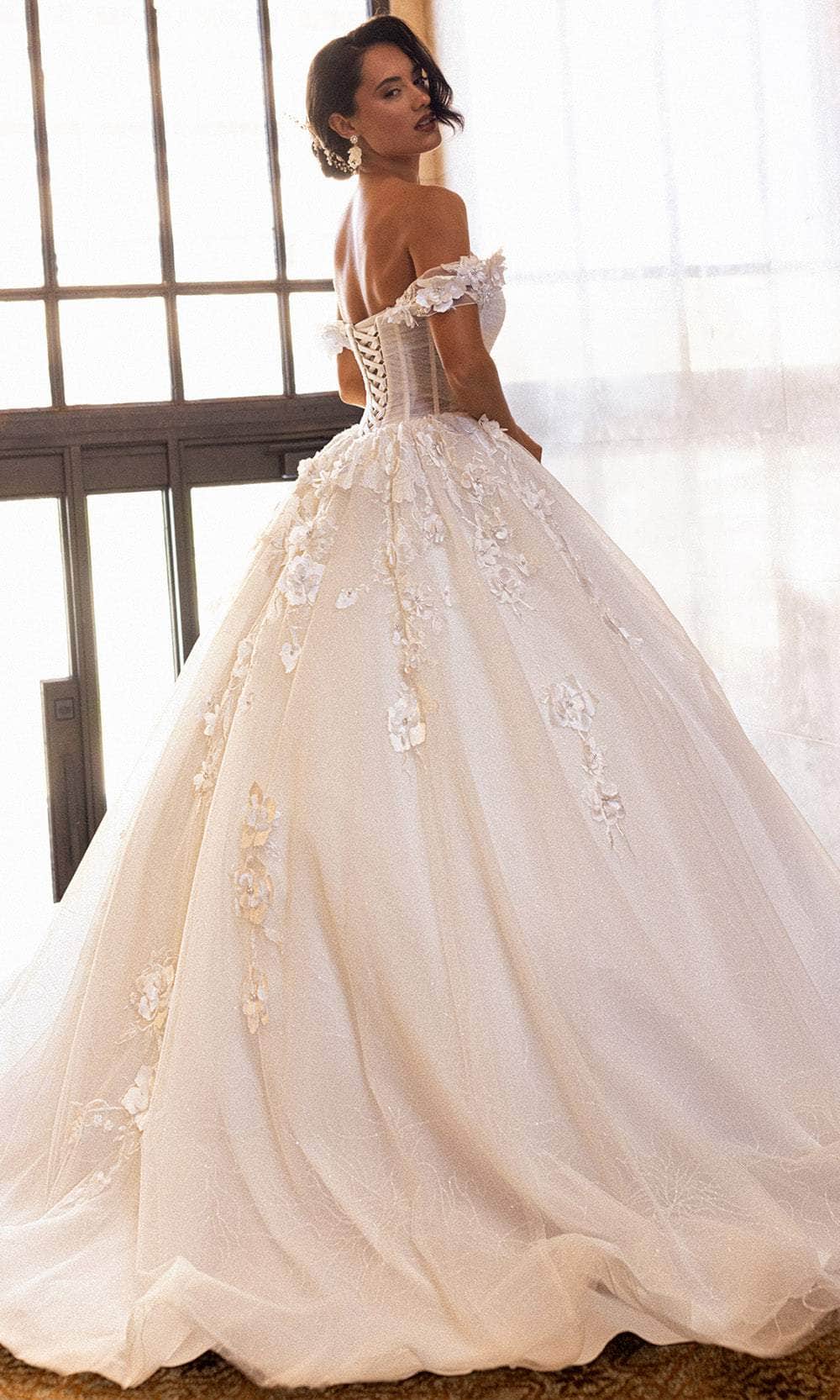 Rachel Allan RB6170 - Off-Shoulder Floral Corset Ballgown