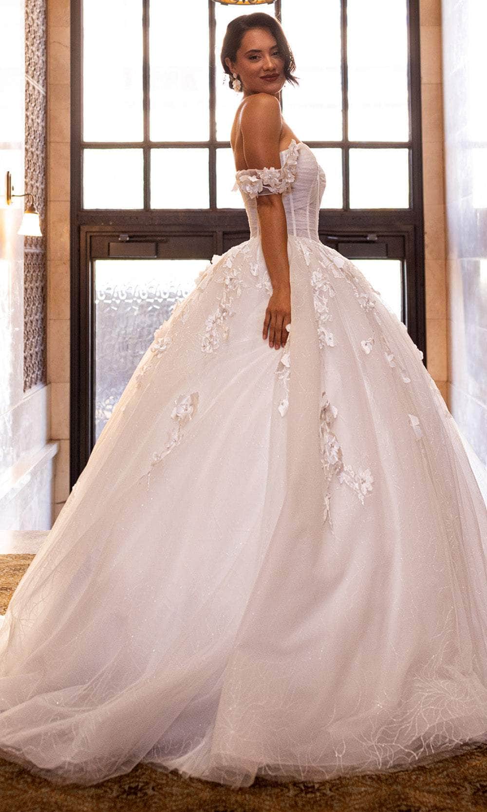 Rachel Allan RB6170 - Off-Shoulder Floral Corset Ballgown