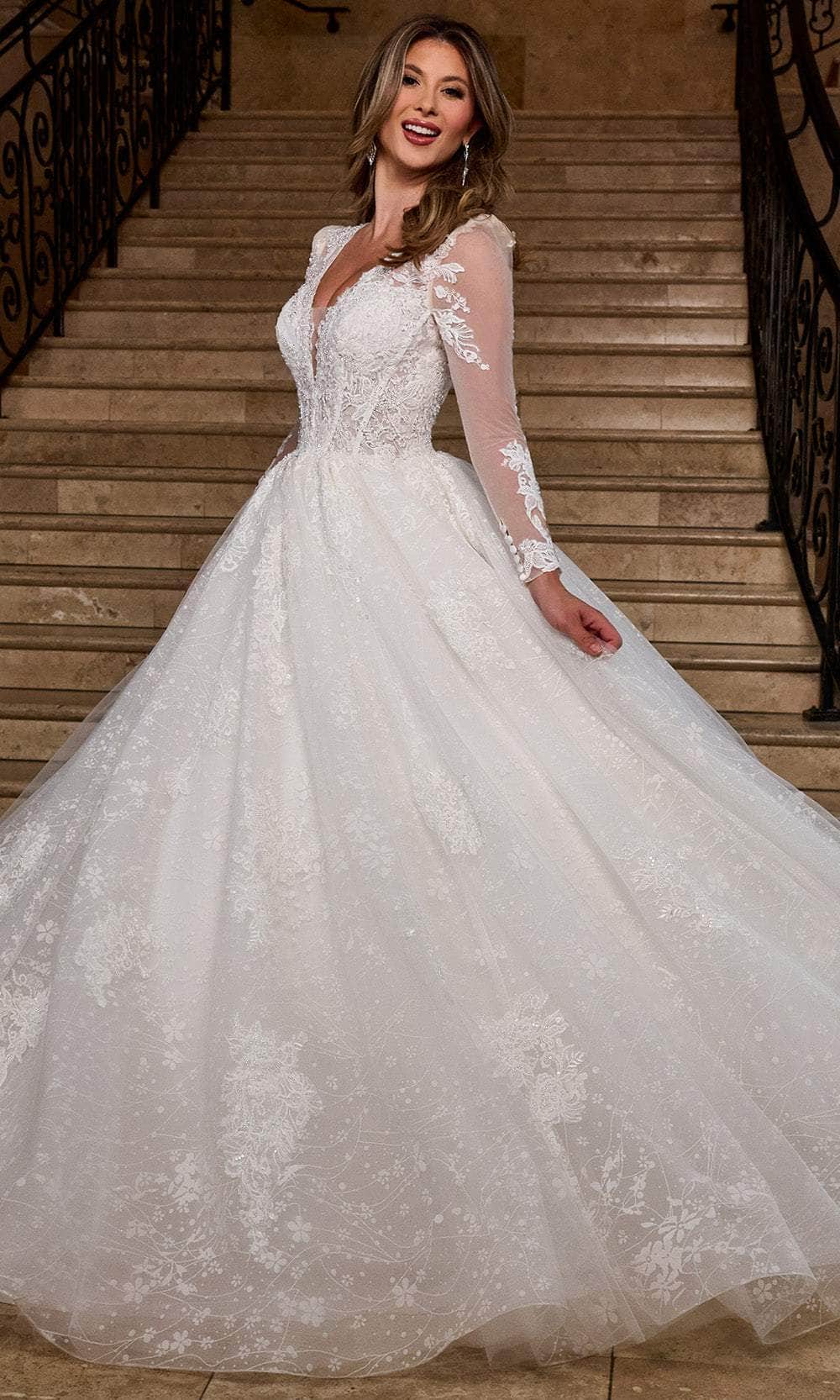 Rachel Allan RB6172 - Lace Illusion Bodice Wedding Gown