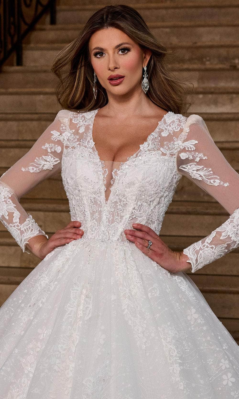Rachel Allan RB6172 - Lace Illusion Bodice Wedding Gown