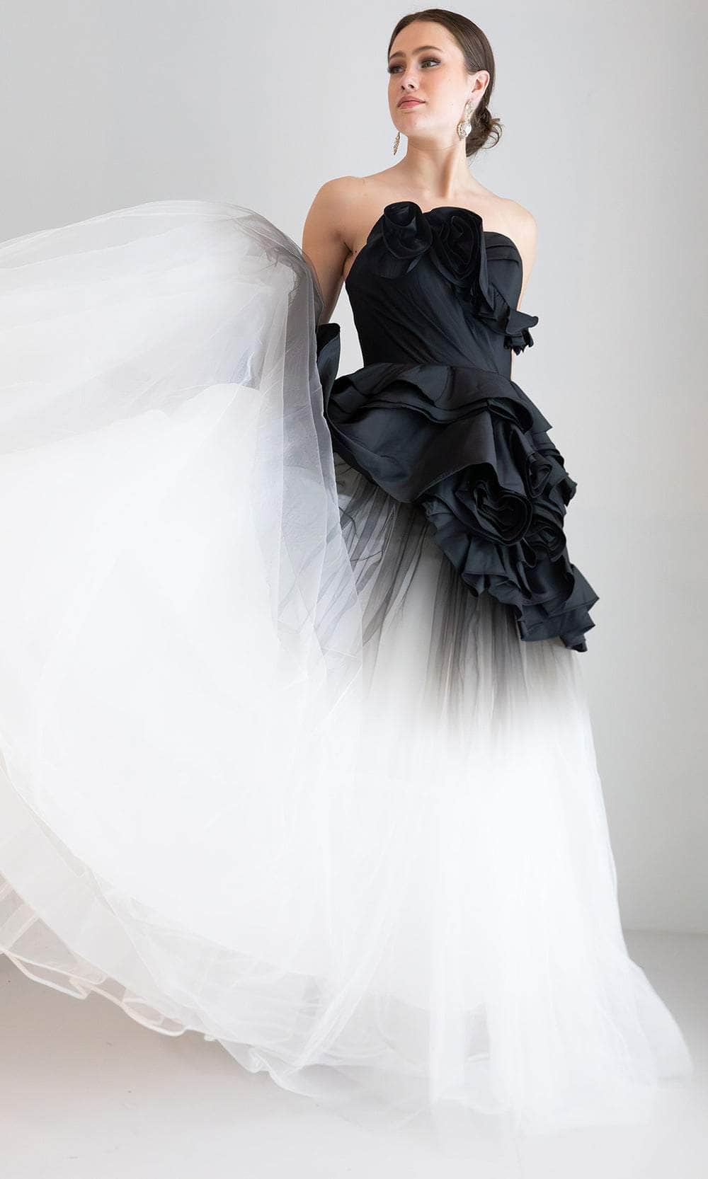Terani Couture 251P4270 - Ruffled Bodice Strapless Tulle Prom Dress