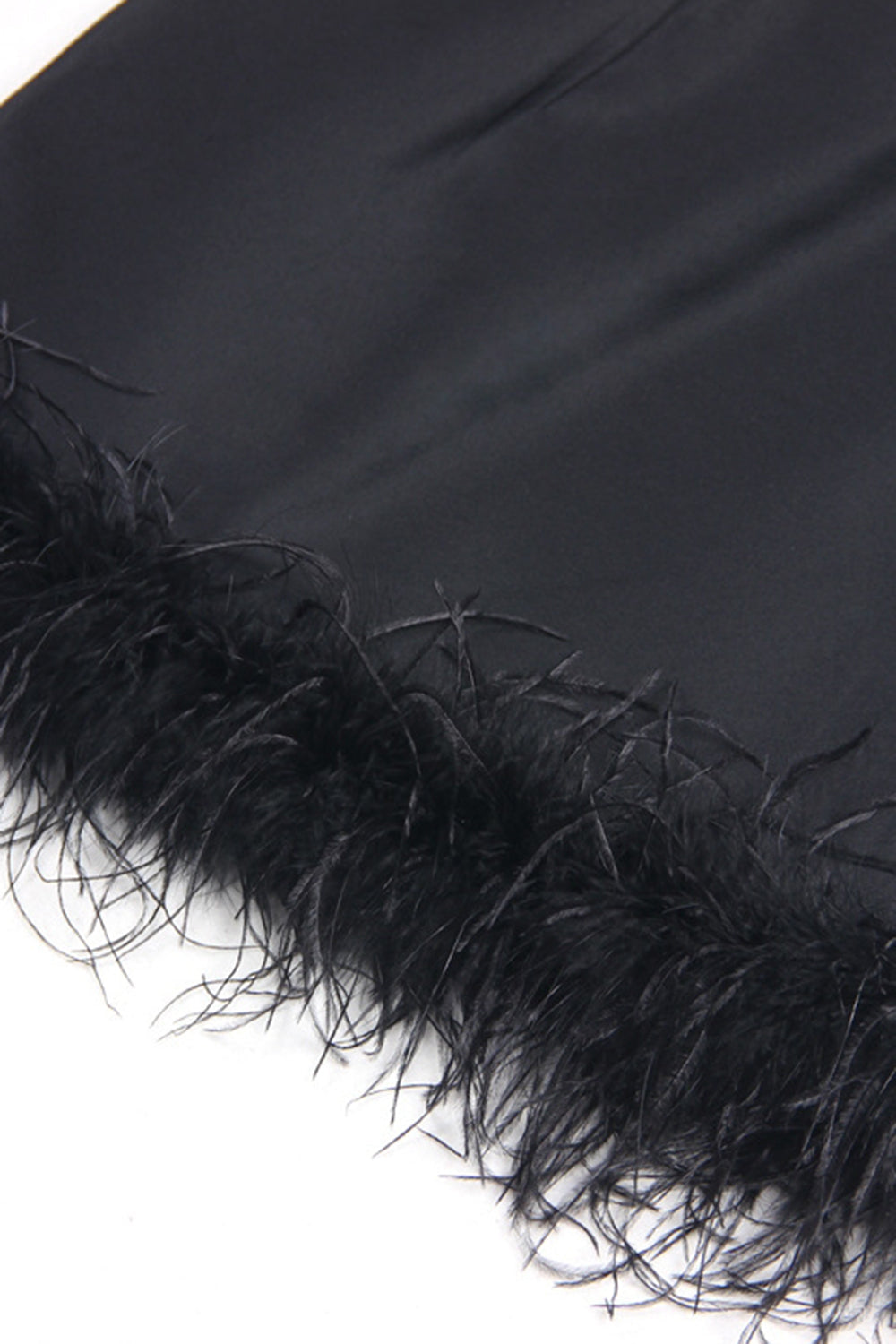 Black 2-Piece Peak Lapel Short Women Prom Suits with Feather