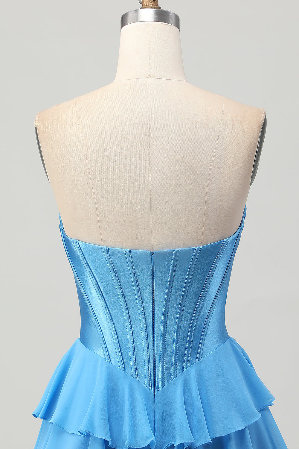 Yellow Strapless Corset A Line Tiered Homecoming Dress